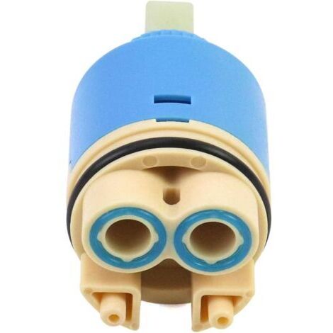 Cartouche de rechange en céramique, Céramique pour mitigeur, Cartouche en céramique pour cuisine ou salle de bain 35 mm, Bleu, avec fond