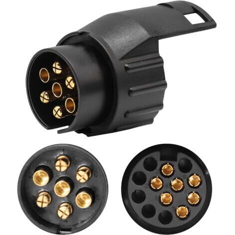 Adaptateur Remorque 7 vers 13 Broches Prise Remorque 7 Broches pour Remorque de Voiture, Tracteur, Caravane, Porte-Vélo（1PC)