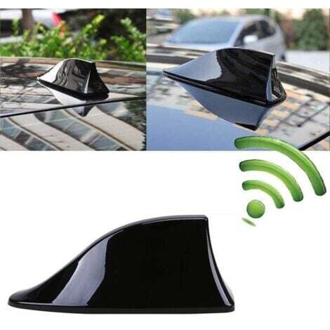 Antenne de Voiture Universelle en Forme d’aileron de Requin - Antenne Radio FM/AM avec Base adhésive étanche pour Auto SUV Camion Van (Noir)