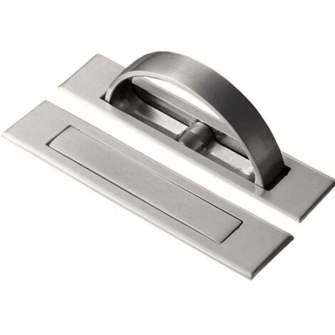 Forehill – Poignée de porte encastrée 100x20mm – Aluminium épais argent brossé – Conception rotative 180° – Vis incluses pour installation facile
