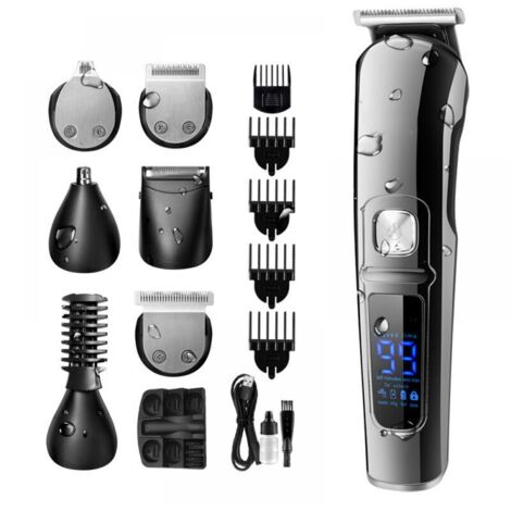 Tondeuse Cheveux Professionnelle Tondeuse Barbe Pour Hommes Tondeuse de Précision Imperméable Multifonctionnele 6 en 1
