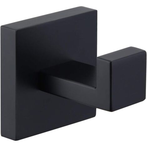 Crochet porte-serviettes noir mat, crochet de manteau en acier inoxydable SUS304, porte-serviettes, crochet mural de salle de bain de style industriel moderne,AAFGVC (1/5)