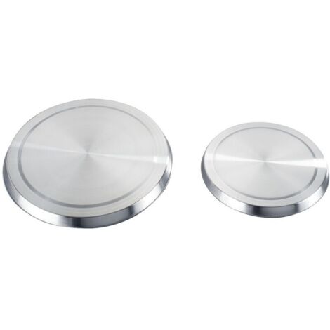 Ulisem – Protection plaque de cuisson en acier inox – Lot de 4 – Ø16 et 20 cm – Finition satinée mat – Compatible tous types de cuisinières