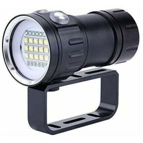 Ulisem – Lampe torche sous-marine étanche IPX8 – 18000LM – Résistante jusqu'à 80m – Lumière blanche et rouge – Photographie et vidéo sous-marines