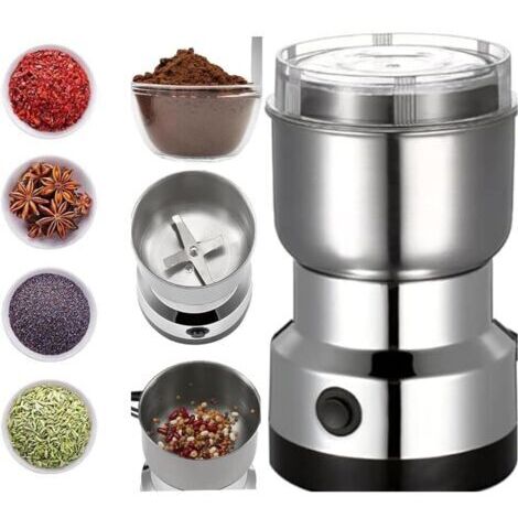 Moulin à café multifonctionnel, broyeur avec lames en acier inoxydable, adapté aux grains de café, aux noix de lin, au poivre, aux épices et plus encore