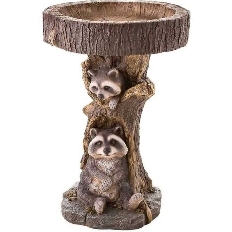 Ahlsen – Bain d'oiseaux extérieur en résine – Résistant aux intempéries – Léger et facile à déplacer – Pour eau et graines – Décoration de jardin