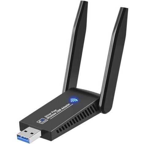 Clé WiFi Puissante USB 3.0 Double Bande, 2.4G / 5.8GHz, Adaptateur WiFi pour PC/Ordinateur Portable/Tablette, Compatible avec Windows 11/10/8/7/Vista/XP, Mac OS X