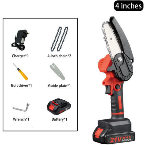 Tronçonneuse à batterie sans fil 10 -2 cm - tronçonneuse électrique portable pour élagage du jardin - coupe du bois