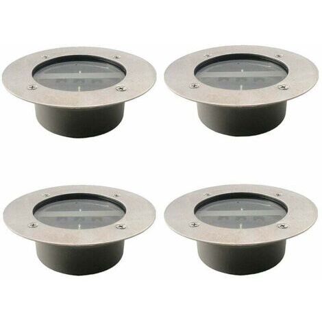 ZVD-Projecteurs solaires à 3 LED étanches IP65 pour pelouse de jardin, blanc froid Lot de 4