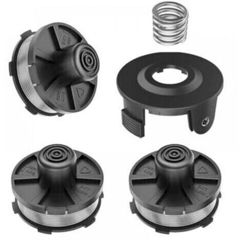 Lot de 4 bobines de fil de rechange pour coupe-herbe Makita 18 V DUR181Z/DUR181RF/DUR181, pour Makita 196146-9, couvercle de bobine 195858-1 (4 bobines + 1 couvercle de bobine + 1 ressort).
