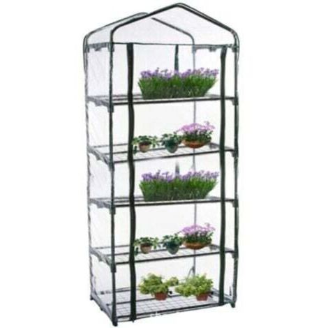 Petite serre de plain-pied avec couvercle en plastique PVC, serre portable à l'extérieur, utilisée pour la croissance des semis et des fleurs, 3 couches, hors support (69 x 49 x 187 cm)
