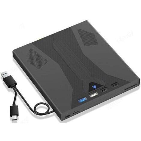 Bardusch-Lecteur Blu-Ray externe USB 3.0 & Type-C, support disques 100 Go, compatible PC/ordinateur portable