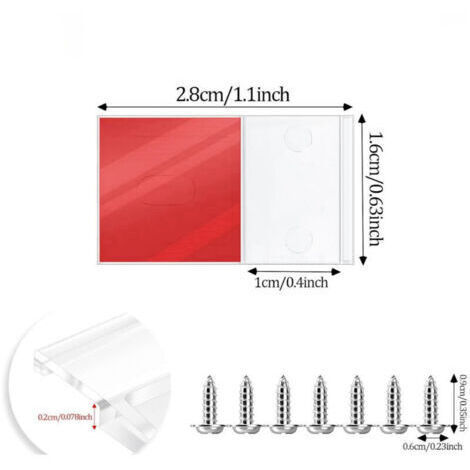 Clips de fixation pour bandes lumineuses transparentes, autocollants avec vis, 50 clips de fixation et vis, pour bandes lumineuses LED de 10 mm de large, IP30/65, 2-4 broches