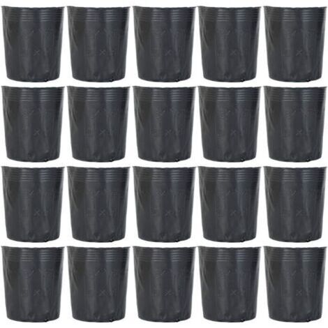 Lot de 100 pots de pépinière en plastique dégradables – 5 tailles 6,5 à 20 cm – Légers et réutilisables – Pour semis et boutures - 100Pcs