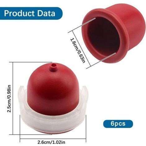 6 Pièces 694395 Poire D'amorce de Carburateur, Pompe D'amorçage Compatible avec Briggs & Stratton 496115 4180 5085 (Rouge)