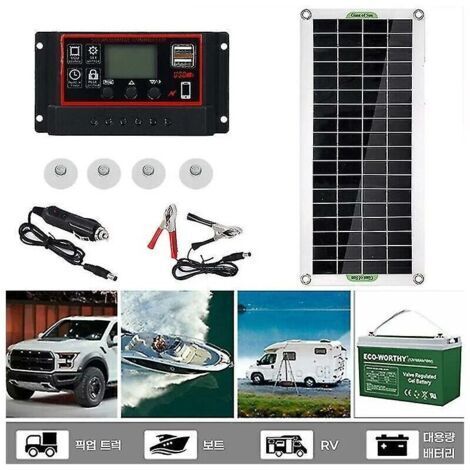 Kit de panneau solaire 1000w 20a 12v contrôleur de chargeur de batterie caravane bateau extérieur break