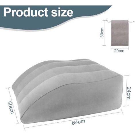 Coussin Jambes, Oreiller Elevation Jambes, Améliore la Circulation et Réduit L'enflure, Confortable et Portable Coussins Relève-Jambes, Oreiller Surélevé Jambes Gonflable (Gris)