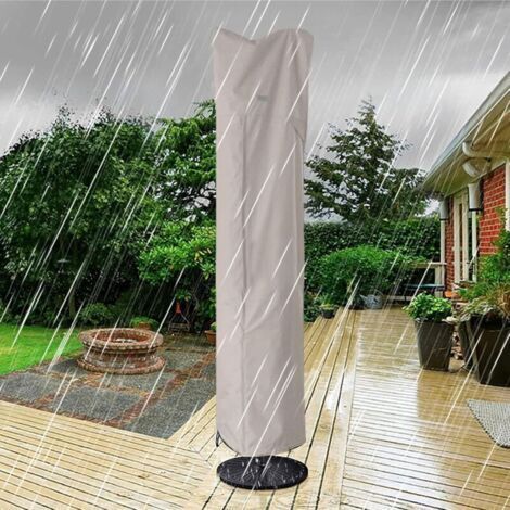 Housse pour parasol déporté – Housse imperméable et résistante pour parasols déportés, idéale pour une utilisation en extérieur, 260x65 cm.