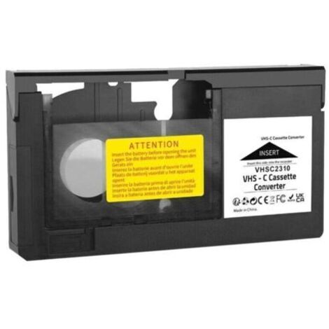 Bardusch-Convertisseur cassette adaptateur VHSC SVHS-C 8mm – Compatible MiniDV Hi8 – Utilise 1 pile AA – Pour lecture cassettes vidéo –