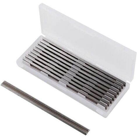 10 Pièces Fer de Rabot 82mm HSS Lames de Raboteuse Fers Réversibles Carbure Ensemble de Rabot Electrique Lame 82x5.5x1.2mm, pour Rabots Makita, Black & Decker, Bosch, DeWalt et Elu