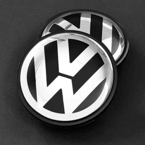 Cache Moyeu 56mm Compatible Volkswagen Golf, Passat, Polo, Jetta, Bora, Santana, Lavida – Centre de Jante Bombé Petit Format, Capuchon de Moyeu Alliage Aluminium, Accessoire Roue Voiture, Kit 4 Pièces