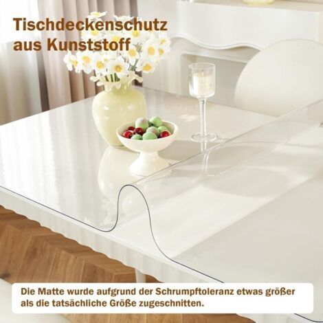 Nappe transparente épaisse 40 x 60 cm – PVC 1,5 mm imperméable et antidérapante – Lavable et résistante aux rayures