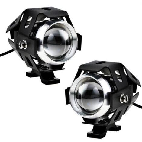 2pcs 125W Phare Moto Feux Additionnels LED Phares Avant Moto Anti Brouillard Projecteur Spot LED Etanche pour Moto Quad Scooter