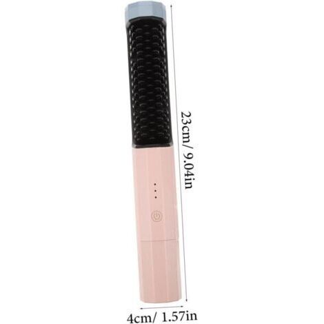 Brosse Lissante Chauffante sans Fil USB Peigne Portable pour Cheveux Courts et Longs Lisseur Voyage Mixte Outil de Coiffure Compact Rechargeable
