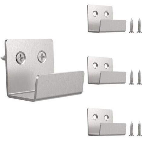 Lot de 4 crochets muraux pour miroir, capacité de charge de 50 kg, crochets robustes en acier inoxydable pour cadres photo, pour salle de bain, c