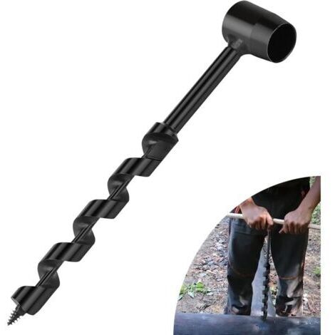 Tarière à Bois Manuelle, φ19x230mm, Perceuse à Main Bushcraft en Acier au Carbone, Tarière Manuelle Bois Polyvalente pour Aventure Extérieure, Camping, Travail du Bois