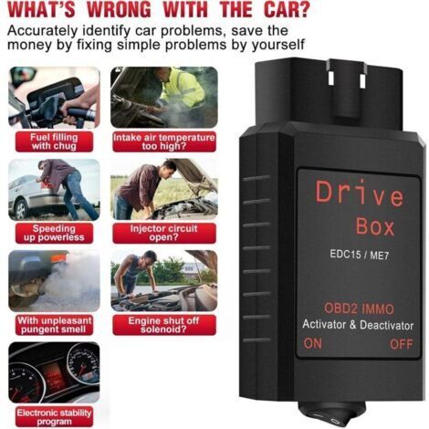 Drive Box EDC15/ME7 OBD2 IMMO Désactivateur Activat OBD2 Drive Box IMMO Désactivateur Activateur Accessoires de voiture