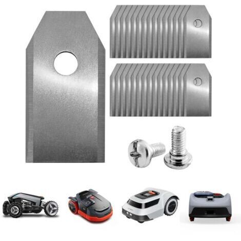 Lot de 30 lames de tondeuse robot extra résistantes en acier inoxydable – Compatible avec Husqvarna Automower, Gardena, Seg, Navimow, Ecovacs, etc. – Coupe haute performance avec vis