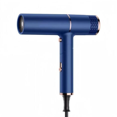 Sèche-cheveux ionique professionnel, Seche Cheveux Voyage Pliable avec 2 réglages de température 3 vitesses, Faible bruit, léger et pliable pour tous les types de cheveux, bleu