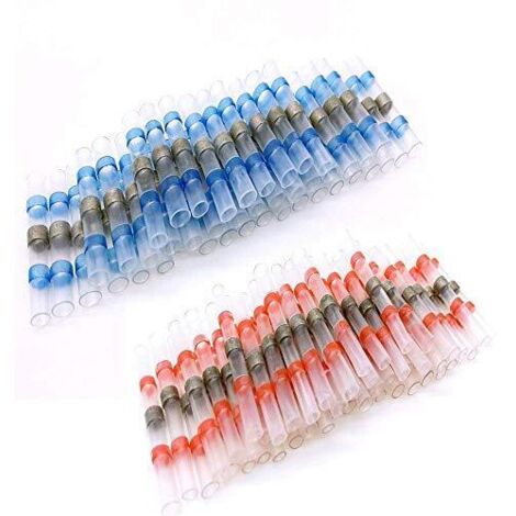 100 PCS Joint de Soudure Connecteur de Fil, Thermorétractables Souder Bout à Bout Seal Connecteurs Electriques Isolés Etanche Marine Marine Automobile