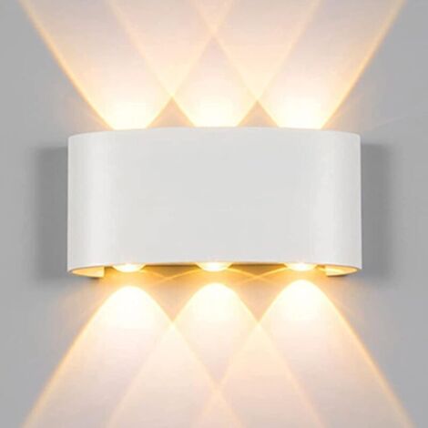Forehill – Applique extérieure LED 6W – Eclairage mural moderne IP65 – Aluminium brossé – Lumière blanche chaude 2800K – Effet lumineux haut et bas