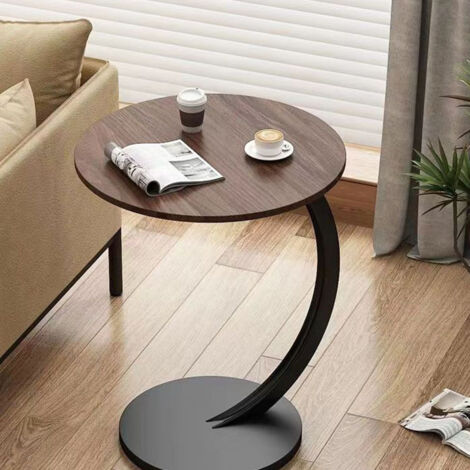 Table D'appoint Ronde En Or Blanc à 2 Niveaux, Petite Table D'appoint Avec Étagère De Rangement - Bout de canapé Table D'appoint Ronde En Or Blanc à 2 Niveaux, Petite Table D'appoint Avec Étagère De Rangement - Bout de canapé