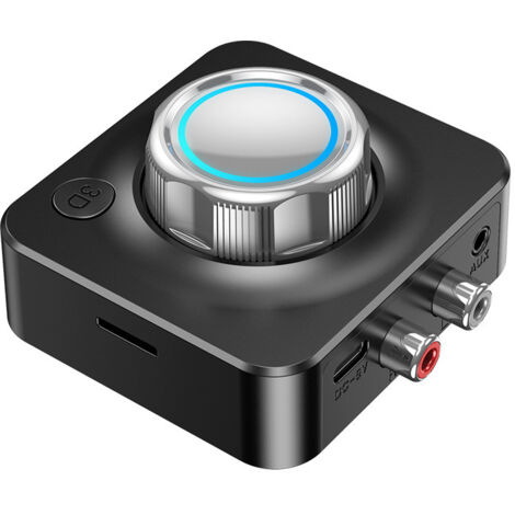 Recepteur Bluetooth 5.0, Dual RCA 3.5 mm Jack Adaptateur Bluetooth pour Chaine Hi-FI, Recepteur Audio Bluetooth RCA pour Haut-parleurs, Amplificateurs et Autoradios