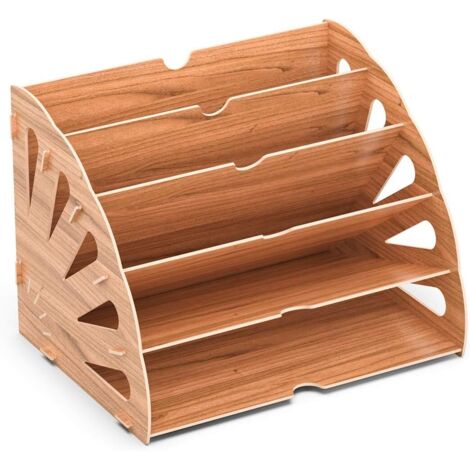 Rangement de bureau　Organisateur de Bureau en Bois, Boîte de Rangement pour Fichiers, Lettres, Papiers A4, Documents A-RAPANDA