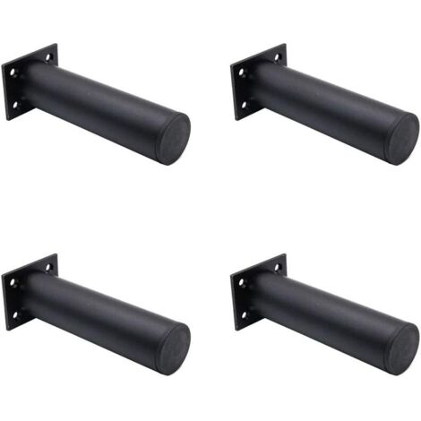 AIDUCHO 4 Pieds De Meubles Réglables Noir Mat , En Alliage D'aluminium 38x150 Mm, Pieds De Support De Table Basse De Meuble Tv, Pied De Support De Canapé De Meuble