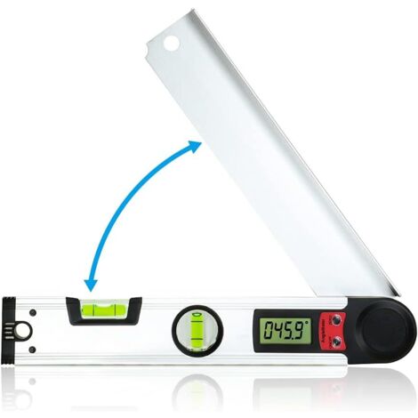 Rapporteur d'Angle Numérique, Niveau à Bulle LCD 0-230 °, 300 mm pour Bois et Bricolage