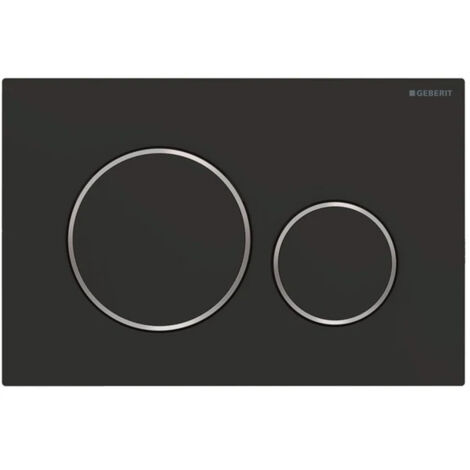 Plaque de commande WC 115882141 – Ronde Sigma 20 – Finition noir mat – Montage sans outil – Compatible réservoirs Geberit Sigma