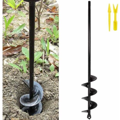 Mèche pour tarière de jardin 4 x 42 cm – Acier allié au manganèse – Compatible perceuses 18V – Creuse facilement le sol