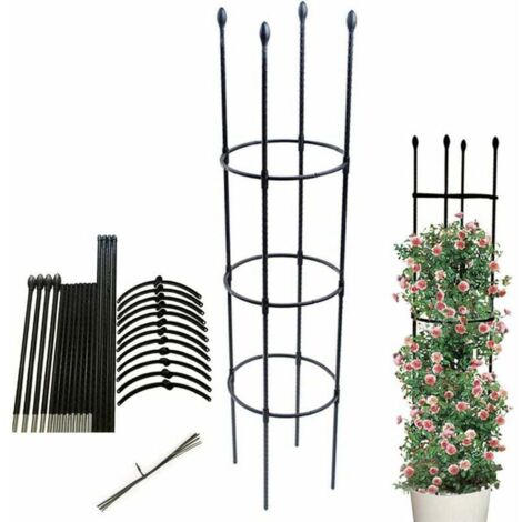 Obélisque de jardin, support de plantes grimpantes, cage à tomates stable, treillis de jardin, cage de culture de légumes, fleurs et fruits grimpants pour le jardin, balcon - hauteur de la plante 133c