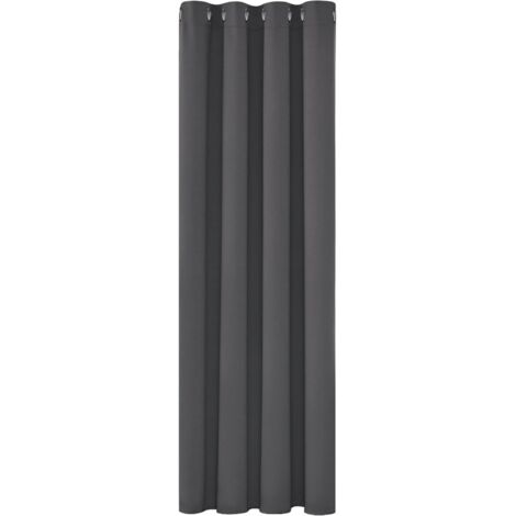 Rideaux Occultants Isolant Thermique Anti Froid, 150200 CM Design Moderne à Oeillets, Gris Foncé, 1Pièces