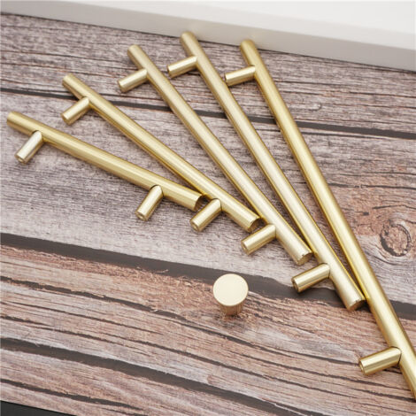 Rapanda – Poignées de meuble en laiton brossé – Acier inoxydable – Entraxe 256 mm – Lot de 2 – Pour armoires et tiroirs en bois