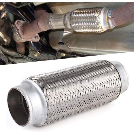 d'échappement flexible Tuyau d'échappement robuste en acier inoxydable Tuyau de réparation à joint flexible pour échappement avant universel (51 mm x 200 mm)