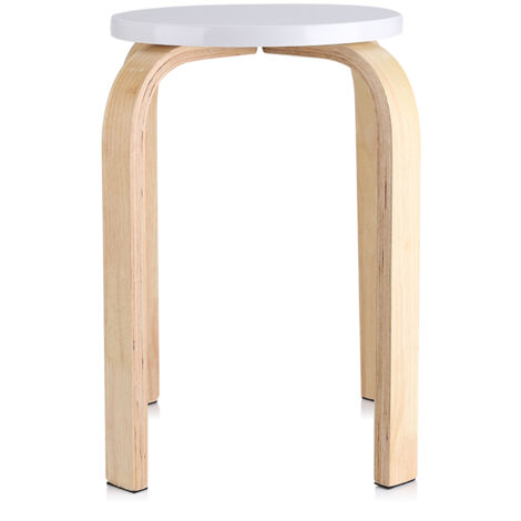Qiyao – Tabouret empilable en bois courbé antidérapant – Design ergonomique – Tapis antidérapant pour protection des sols – Dimensions 40x45,5cm