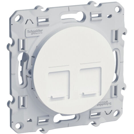 ODACE, PRISE DOUBLE RJ45 BLANC, GRADE 3 (MULTIMÉDIA) CAT. 6 STP, À VIS SCHNEIDER ELECTRIC