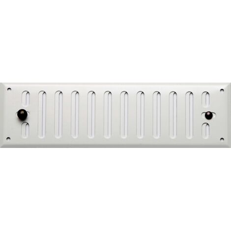 Centrale Brico – Grille d'aération réglable en aluminium laqué 24 x 7 cm – Type à visser – Passage d'air 39 cm² – Compatible appareils à gaz