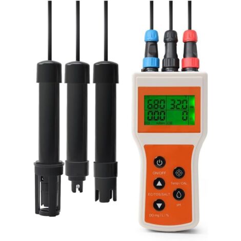 Compteur D'Oxygène Dissous Portatif Smart DO Meter Portable 6 en 1 PH DO SALT EC TDS Testeur pour Piscines D'Aquarium (1/5)